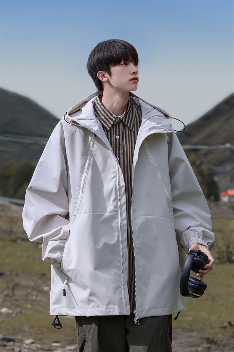 Cityboy情侣时尚连帽冲锋衣外套夹克团体班服,男装夹克,星座301D-5(原星座1415）