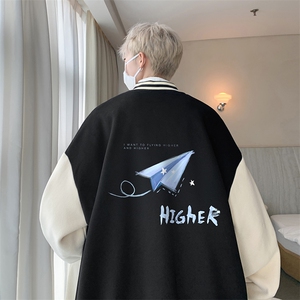 摇粒绒棒球服男大码开衫卫衣男夹克 BF86270-P65图片