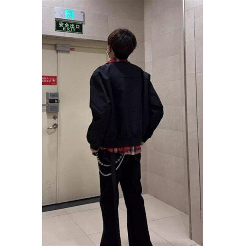 美式格子拼接假两件男女春秋季复古工装飞行员夹克棒球服JFY062,男装夹克,星座1116A（原606A-3）