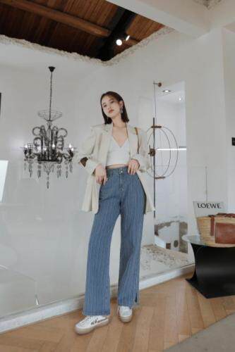 提花牛仔直筒裤，其它，杭派依秀