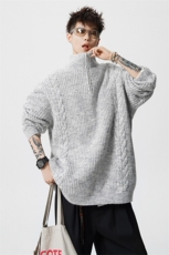 MY7150-特P69软糯厚实设计感男女同款情侣大码宽松针织外套毛衣，男装针织衫/毛衣，电商A059