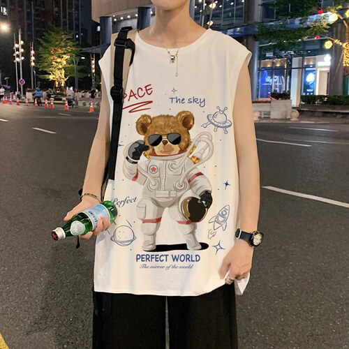 ！港风夏季无袖背心男汗衫男纯棉坎肩短袖T恤男B18-P20,男装背心/马甲,电商B367