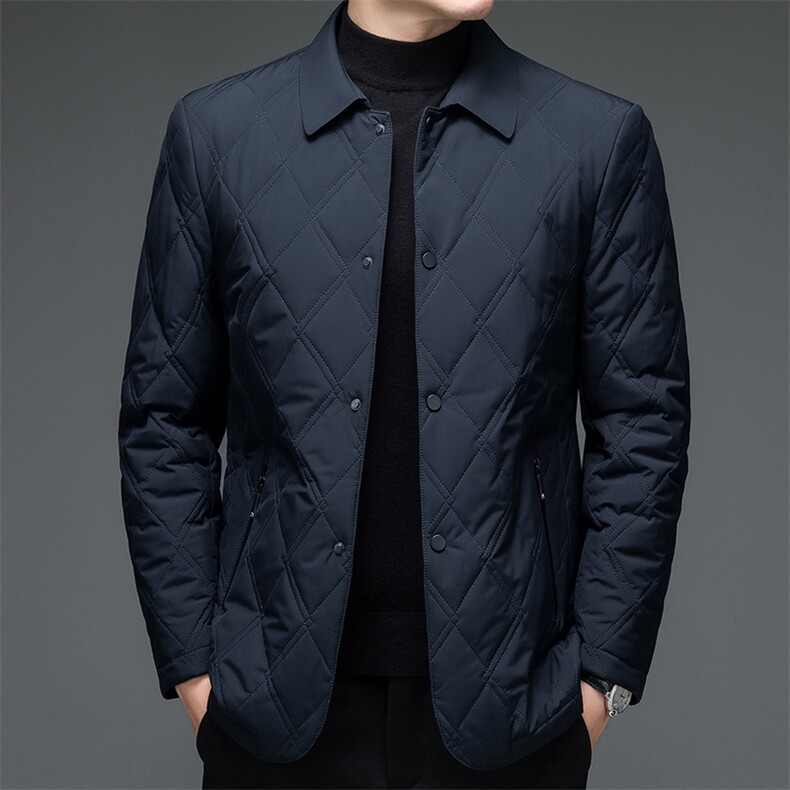 冬季翻领商务休闲棉衣中年男士加厚保暖棉服爸爸装2023新款外套,男装棉衣,电商B212（原钱塘6029）