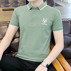 2023新款夏季冰丝高端polo衫男士短袖休闲商务翻领T恤薄款上衣男，男装T恤，电商B212（原钱塘6029）