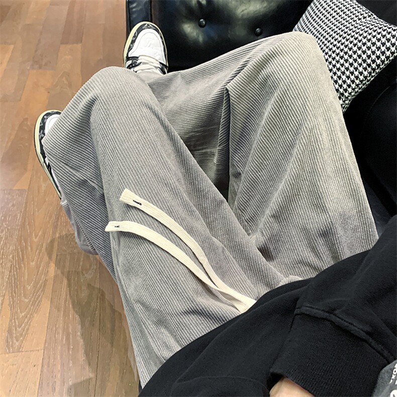 8XL-M特大码秋季新款垂感休闲裤男宽松直筒裤男裤拖地裤K943P40,男装休闲裤,电商D206-1