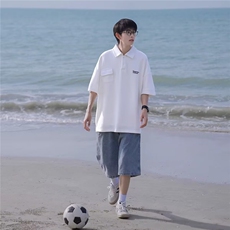 POLO衫男士夏季日系简约百搭印花保罗衫休闲宽松半袖SA113-P25，男装T恤，星座208-5
