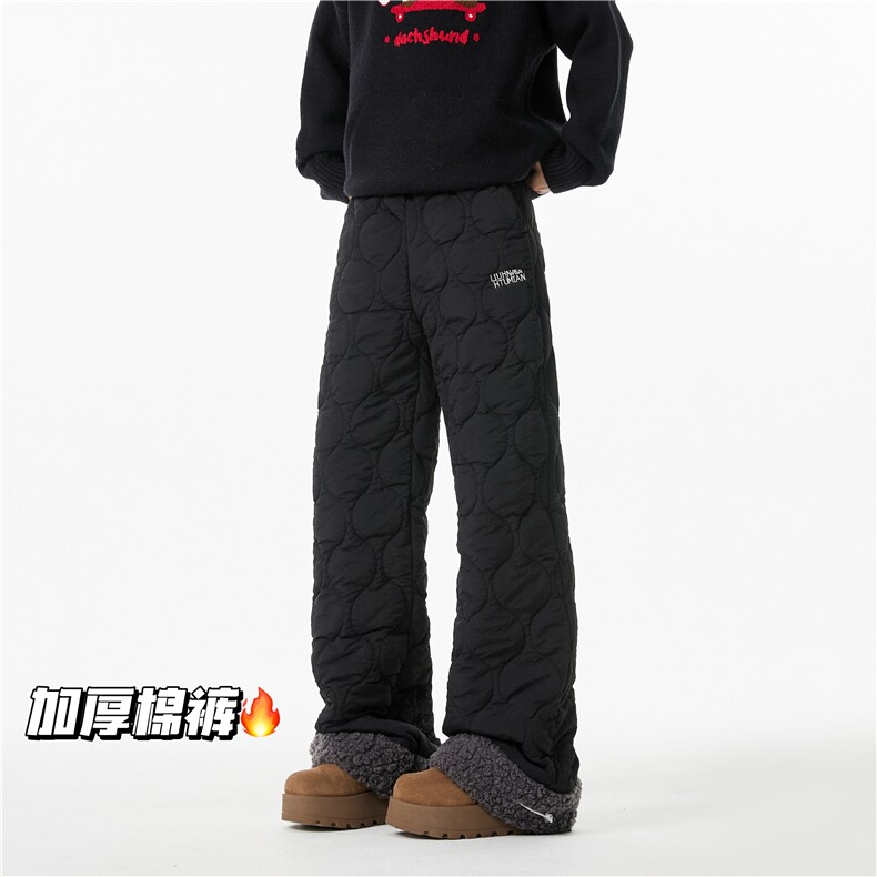 冬季加厚保暖长裤多色情侣百搭葫芦格宽松棉裤B313-K877-p65控88，男装棉裤，电商B313