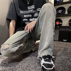 青春流行ins男直筒水洗牛仔裤N2233P48，男装牛仔裤，星座1116-2