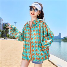 防晒衣女2024夏季透气印花宽松可外穿洋气韩版户外防晒服薄款外套，女装防晒衣，帛香坊