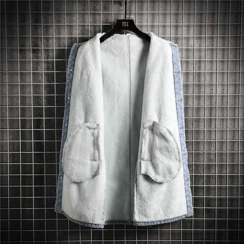FY645J-p98-限价138网格加绒羊羔毛牛仔棉衣肥仔长款大码,男装棉衣,星座103A