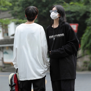 秋季新款重磅纯棉长袖T恤男美式印花圆领内搭潮-A1196TP25 控39图片