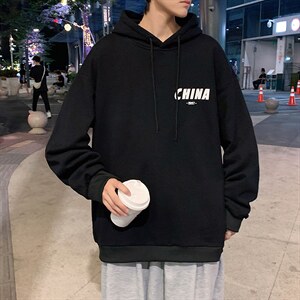 WY2248-P35加绒款-P40纯棉连帽卫衣男大码运动帽衫宽松薄外套男,男装卫衣,电商A040