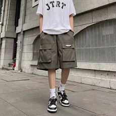 设计感裤子小众夏季日系工装休闲裤宽松直筒中裤D1011P27，男装休闲裤，星座1116-2
