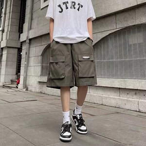 设计感裤子小众夏季日系工装休闲裤宽松直筒中裤D1011P27图片