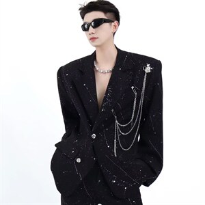 有货DXZ117-特批68高级感满天星西服套装男士西裤西装，男装西服套装，星座603-2