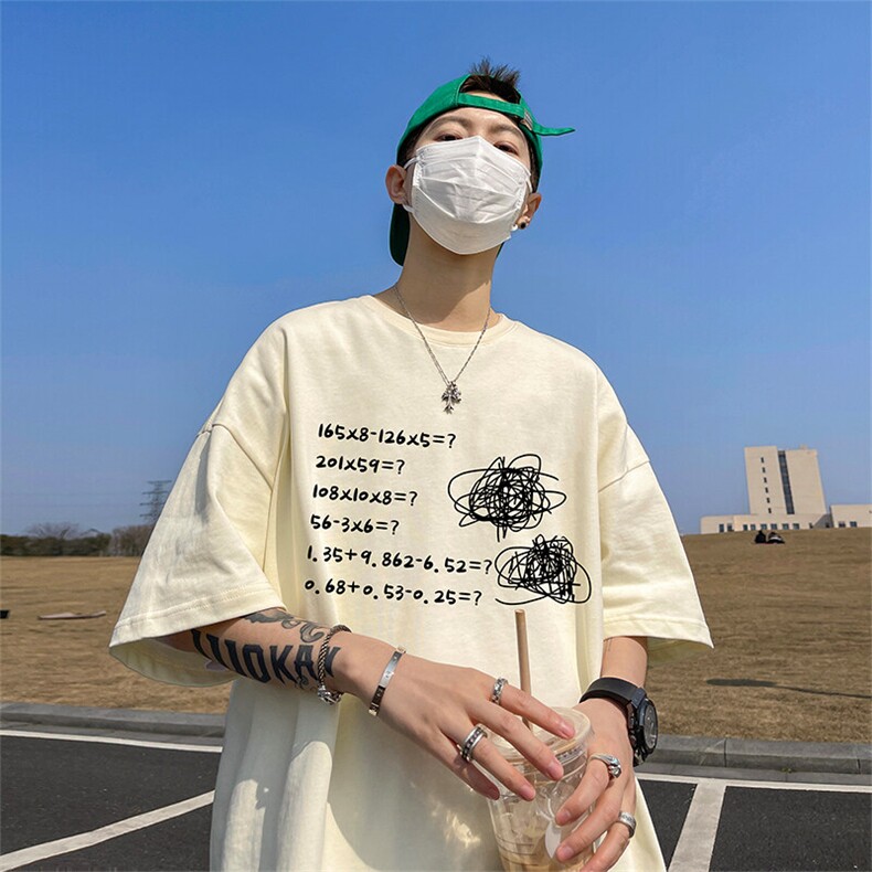 抖音得物二开现货供应220克夏装重磅美式高街宽松短袖t恤MT59,男装T恤,电商A486-1