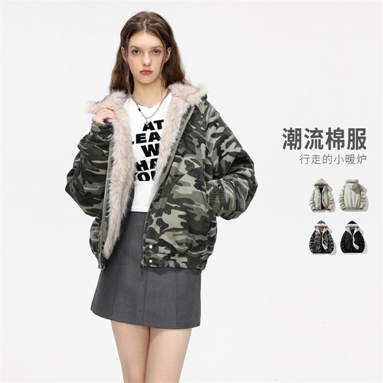 美式座山雕毛领连帽棉衣男款冬季宽松休闲棉服外套MY2519-P98,男装棉衣,星座610（原A335）