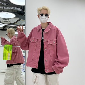 Wt13-P62美式复古毛边短款牛仔夹克图片