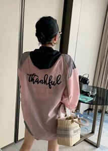 时尚撞色连帽百搭洋气防晒衫图片