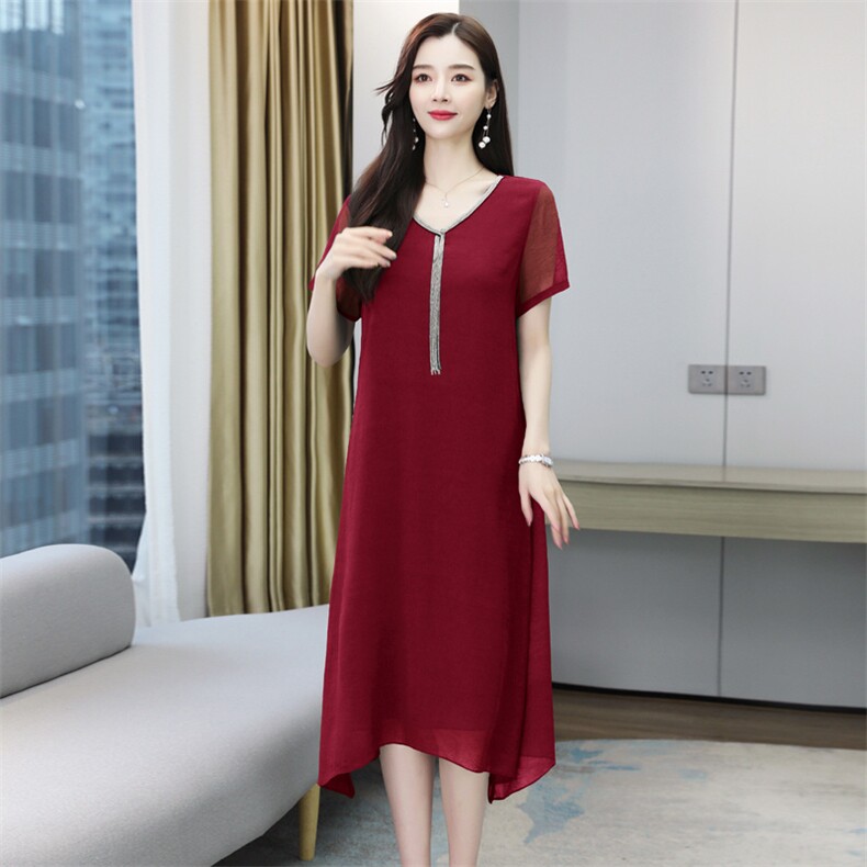 （现货）连衣裙女2026夏季新款雪纺A字裙,女装连衣裙,深妍伊美