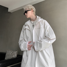 港风大码宽松版刺绣拉链连帽冲锋衣外套男XZ213-JK9901-P75控108，男装夹克，星座213