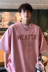 ！版权！2025夏季新款男士麂皮绒短袖T恤半袖衫TL2448特P19，男装T恤，电商B220