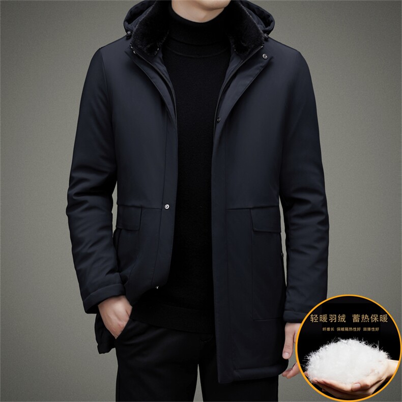 男士羽绒服冬季新款可脱卸帽上衣中青年休闲加厚保暖灰羽绒外套,男装羽绒服,电商B212（原钱塘6029）