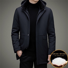 男士羽绒服冬季新款可脱卸帽上衣中青年休闲加厚保暖灰羽绒外套，男装羽绒服，电商B212（原钱塘6029）