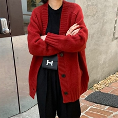 2025年秋季长袖V领3股加厚单排扣开衫，女装羊毛衫，新胜羊绒