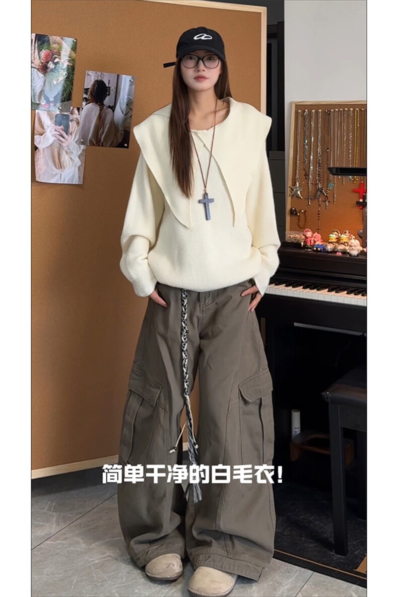 复古风时髦设计休闲毛衣痞帅风格个性款潮街毛衣HY868TP55控88,男装针织衫/毛衣,电商A102B