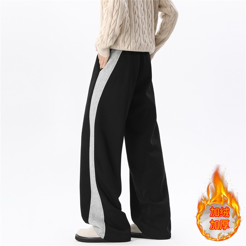 815A-K321-P50控88冬季加绒加厚保暖拼接慵懒宽松休闲裤卫裤男生,男装休闲裤,星座815A