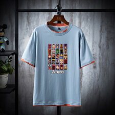 夏季新品男士休闲假两件圆领纯棉短袖T恤DS-A158货C2712，男装T恤，星座313B-2