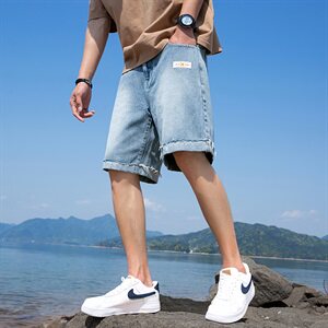 2021夏季新款男士潮牌宽松水洗牛仔休闲短裤五分裤DS770TP45图片