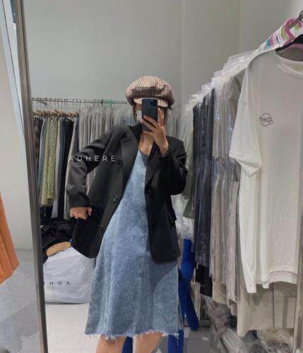 现货水洗牛仔裙百搭款式sm，女装，ADHERE