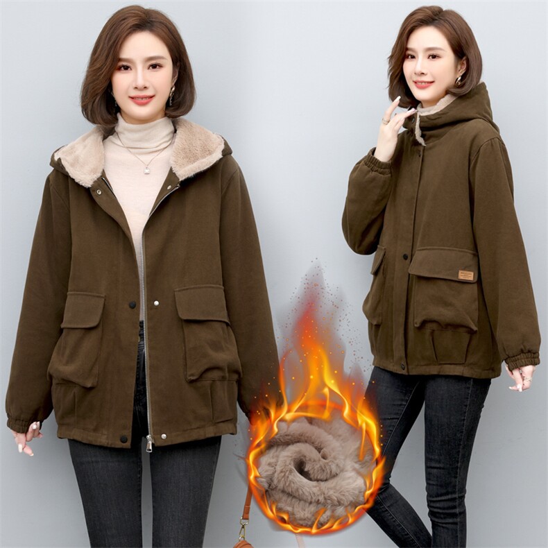 长期现货，加绒派克服时尚百搭棉服外套,女装棉衣/棉服,涵誉