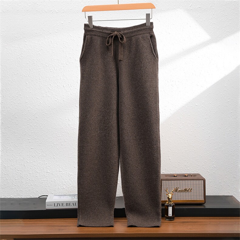 2025年秋季新款男士加厚显瘦针织羊毛裤时尚休闲通勤百搭，男装休闲裤，浩新羊绒