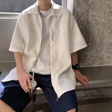 1港风华夫格短袖衬衫大码M-5XL金属纽扣短袖衬衣DCS8769特P35控68，男装T恤，星座226-2