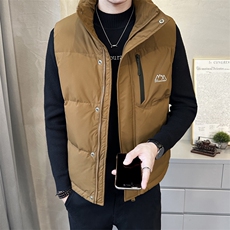 短款立领羽绒马夹男休闲日系面包服保暖外套马甲背心M9823-P125，男装背心/马甲，电商A239