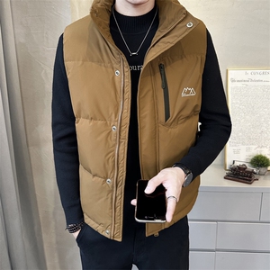 短款立领羽绒马夹男 休闲日系面包服保暖外套马甲背心M9823-P125图片