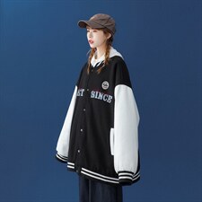 ！秋季新品港风简约酷帅拼接情侣棒球外套夹克G114P65控88，男装夹克，A247A