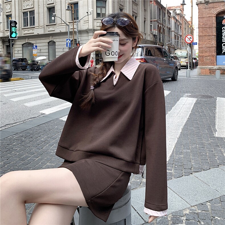 现货新款拼接卫衣短裤两件套25081P155K238,女装套装/套裙,2D035