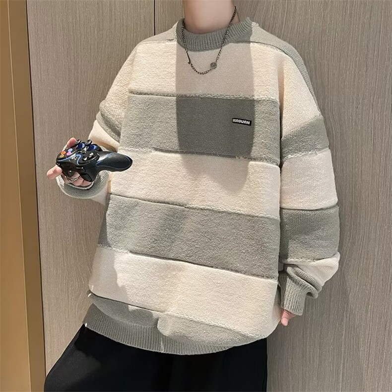 美式圆领毛衣男慵懒风休闲针织衫X7319P46,男装针织衫/毛衣,星座1116-2