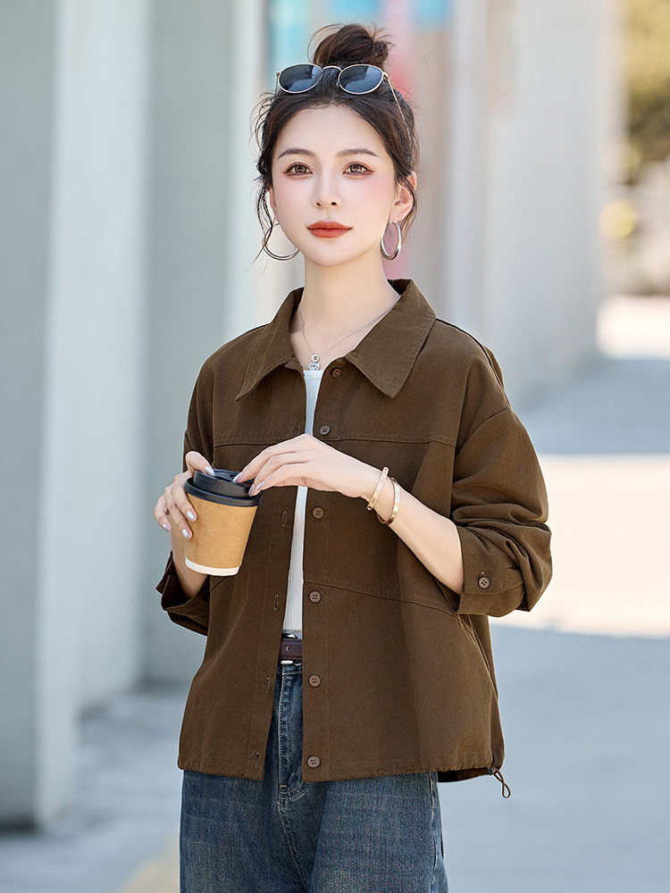 现货！小个子短外套女2025年秋季韩版宽松时尚高品质短款风衣,女装风衣,琦鑫阁（原依鑫阁）