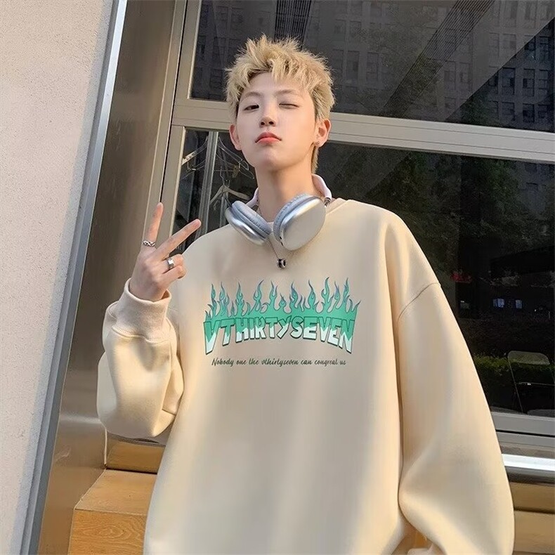 E28P38潮牌男连帽卫衣宽松2024秋冬新款翅膀时髦炸街外,男装卫衣,星座512-6
