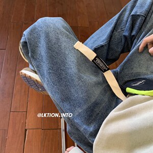 2023秋季高品质拖地牛仔裤宽编织带腰绳313A-1-NZ012-P65控价78图片