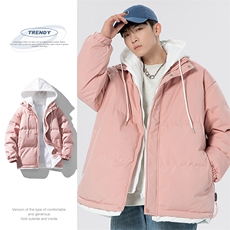 2025秋冬新款加厚假两件棉服情侣大码宽松棉服XZ102A-4-22091-P95，男装棉衣，星座211-2
