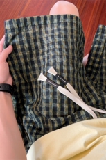 特批P28无差价夏季复古格子轻薄泡泡纱纹理感大码短裤男DK5836，男装休闲裤，电商A001-1