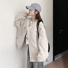 现货双拉链麂皮外套2509P155控228，女装短外套，2C201