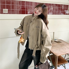 短款工装外套女2025新款宽松美式复古机车服夹克，女装短外套，2C012