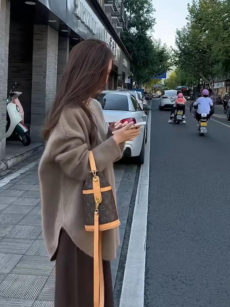 时尚宽松纯毛套装女装羊毛衫舒适百搭显瘦秋冬必备,女装羊毛衫,梵泰羊绒